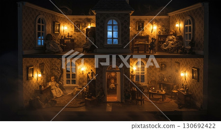 Haunted dollhouse miniature victorian rooms with tiny furniture porcelain dolls 130692422