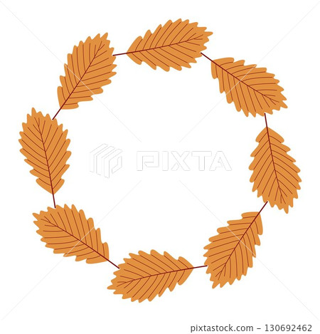 Simple round frame of autumn leaves Simple round frame of autumn leaves 130692462