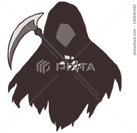 Illustration of the Grim Reaper holding a scythe Illustration of the Grim Reaper holding a scythe 130692482