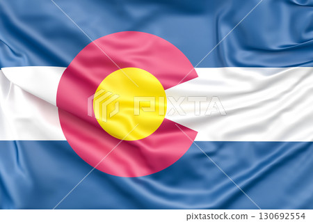 Ruffled Flag of Colorado. 3D Rendering 130692554