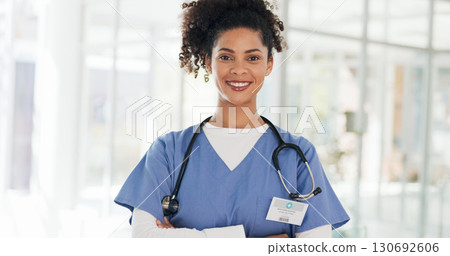 Medical, woman and portrait of doctor in clinic for healthcare career in medicine or surgery in a hospital. Confident, happy and young surgeon, expert or medicare professional ready for surgery Medical, woman and portrait of doctor in clinic for healthcare career in medicine or surgery in a hospital. Confident, happy and young surgeon, expert or medicare professional ready for surgery 130692606