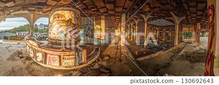 Graffiti bar ruins Haludovo Hotel Krk Croatia 130692643