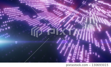 Abstract digital map with glowing purple dots and neon rays, symbolizing global technology and data flow Abstract digital map with glowing purple dots and neon rays, symbolizing global technology and data flow 130693015
