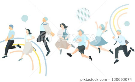 創業形象圖 - 跳躍的商務人士 - 休閒服裝 - 白色背景圖素材 創業形象圖 - 跳躍的商務人士 - 休閒服裝 - 白色背景圖素材 130693074