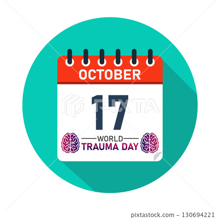 World Trauma Day October 17 Calendar Graphic Design 130694221
