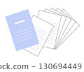 一組報告紙、信紙等。受商業和學習啟發的插圖。 130694449