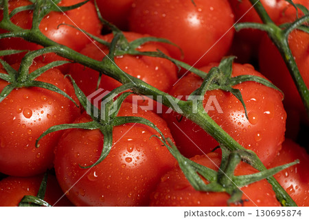 Cluster of Cocktail Tomatoes on the Vine 130695874
