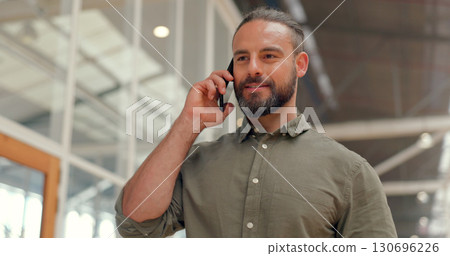 Phone call, walking and happy businessman office corridor and talking on mobile conversation. Connection, networking and smile by a young employee chatting on his smartphone at work or startup Phone call, walking and happy businessman office corridor and talking on mobile conversation. Connection, networking and smile by a young employee chatting on his smartphone at work or startup 130696226