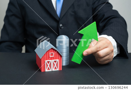 Growing farm profits. Rising farm costs. Rising food prices, agriculture market, inflation pressure, global food crisis, supply chain, sustainable farming, economic challenges. 130696244