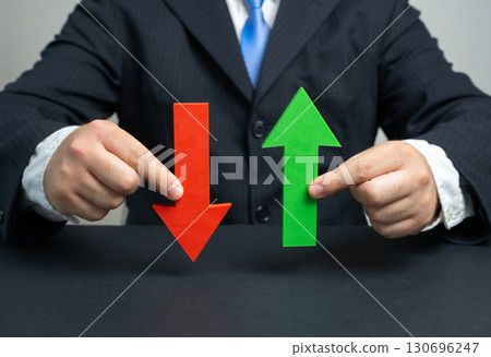 Profit and loss. Compare pros and cons. Achieve balance. Debit credit, financial reporting, business accounting, decision-making, corporate analysis, money management strategy. 130696247