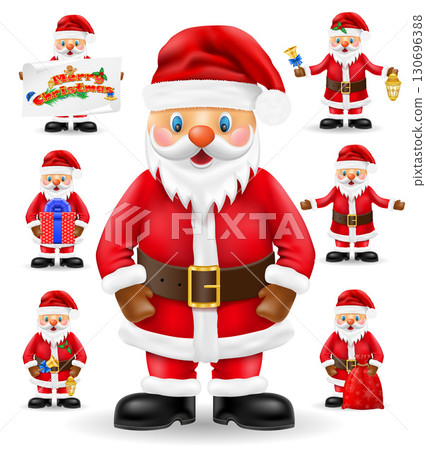 santa claus person character new year and christmas celebration cartoon stock vector illustration 130696388