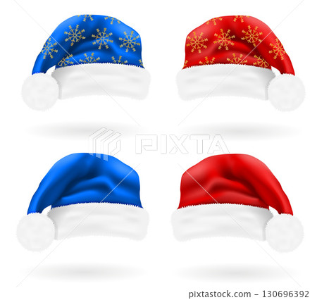 santa claus christmas hat cartoon stock vector illustration 130696392