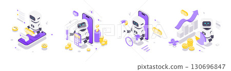 Isometric Illustration Robots Artificial Intelligence Business Finance Marketing Analytics Innovation Automation Isometric Illustration Robots Artificial Intelligence Business Finance Marketing Analytics Innovation Automation 130696847