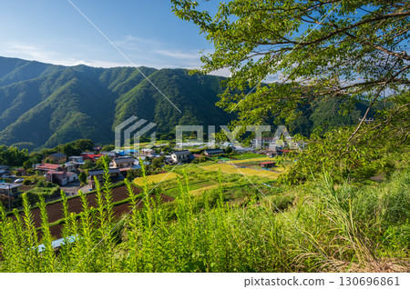 Aone no Sato landscape in early autumn Aone no Sato landscape in early autumn 130696861