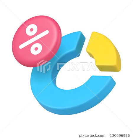 3d Realistic Icon Pie Chart And Percentage Symbol For Data Analysis And Statistics Interface 3d Realistic Icon Pie Chart And Percentage Symbol For Data Analysis And Statistics Interface 130696926