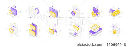 Modern Isometric Vector Online Payment E Commerce Mobile Banking Financial Technology Icons Modern Isometric Vector Online Payment E Commerce Mobile Banking Financial Technology Icons 130696948