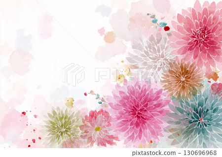 Watercolor floral frame illustration: Gorgeous floral background design 130696968