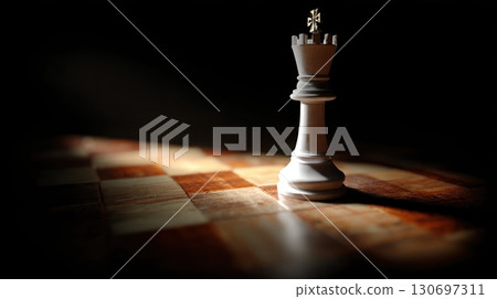 detailed white chess king piece detailed white chess king piece 130697311