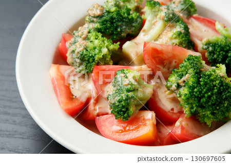 Broccoli and tomato salad Broccoli and tomato salad 130697605