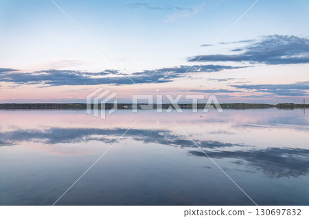 Blue lake with cloudy sky, natural background Blue lake with cloudy sky, natural background 130697832