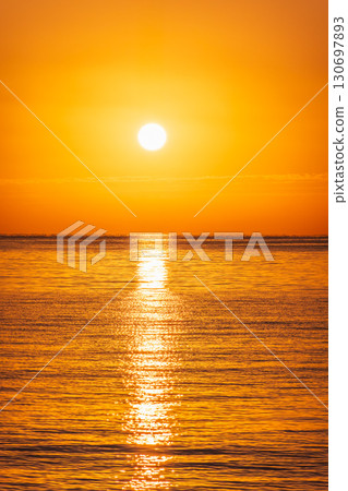 Beautiful red and orange sunrise over the sea. 130697893