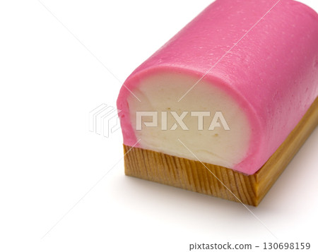 Red kamaboko on a plate 130698159