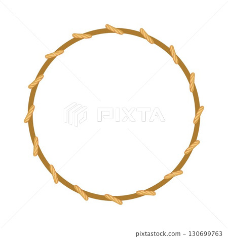 French bread circular decorative frame illustration 130699763