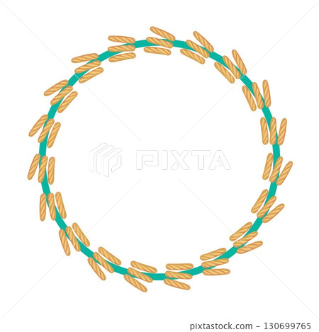 French bread circular decorative frame illustration 130699765