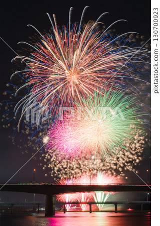 Chikugo River Fireworks Festival -- Colorful fireworks Chikugo River Fireworks Festival -- Colorful fireworks 130700923