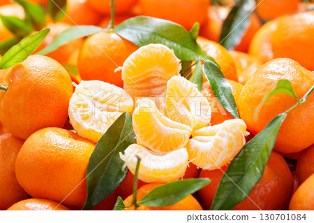 Fresh mandarin oranges fruit or tangerines as background 130701084
