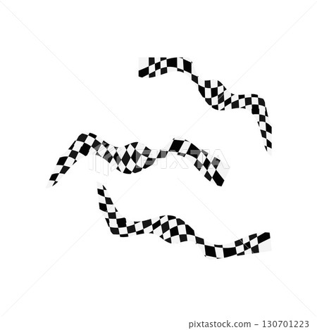 Checkered Racing Flags Waving Black and White Race Finish Signals free vector illustration 130701223