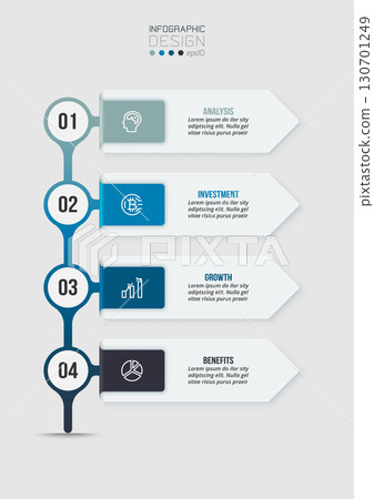 Infographic template business concept with workflow. Infographic template business concept with workflow. 130701249