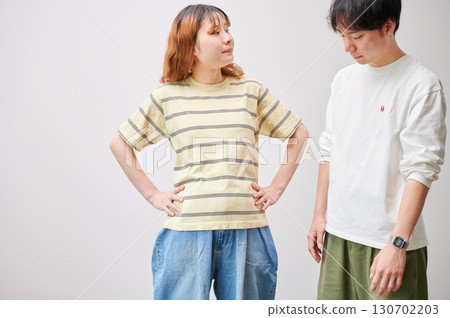 Couple facing each other, pregnant woman, maternity Couple facing each other, pregnant woman, maternity 130702203