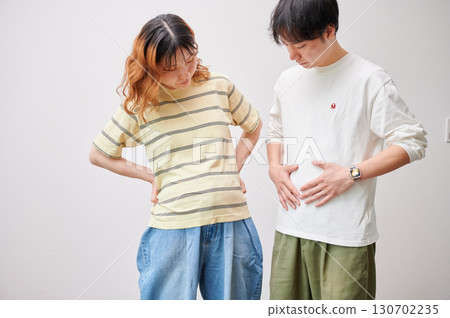 Couple facing each other, pregnant woman, maternity Couple facing each other, pregnant woman, maternity 130702235