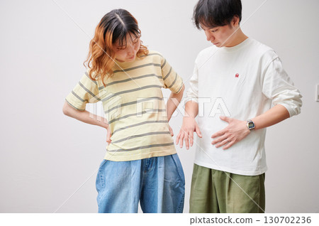 Couple facing each other, pregnant woman, maternity Couple facing each other, pregnant woman, maternity 130702236