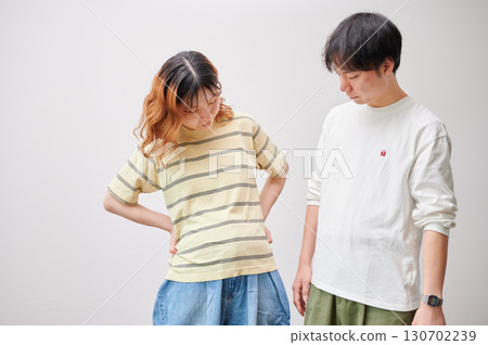 Couple facing each other, pregnant woman, maternity Couple facing each other, pregnant woman, maternity 130702239