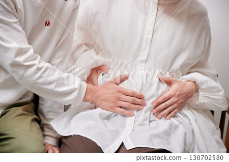 面對面的夫婦，孕婦，孕婦 130702580