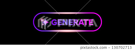 AI Generate glossy button vector icon, futuristic neon glow design for a website or application, creative user interface element, Artificial intelligence generate button 130702713