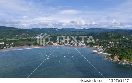 Wide panorama of bay In San juan Del Sur Wide panorama of bay In San juan Del Sur 130703137