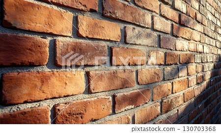 Rustic curved red brick wall textured vintage background design Rustic curved red brick wall textured vintage background design 130703368