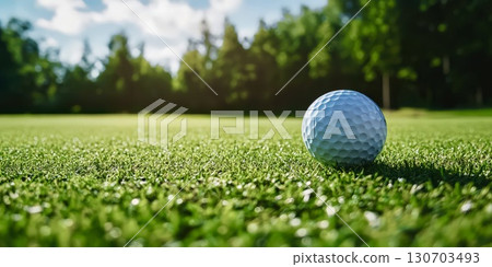 Golf ball tee shot field sport outdoor lifestyle leisure 130703493