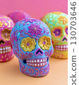 Artistic floral sugar skull illustration Mexican cultural holiday design Artistic floral sugar skull illustration Mexican cultural holiday design 130703646