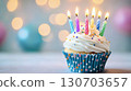 Cupcake birthday candles festive dessert sweet colorful celebration party Cupcake birthday candles festive dessert sweet colorful celebration party 130703657