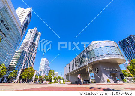 Yokohama cityscape, Japan, September 8th. View of Yokohama Landmark Tower and Sakuragicho Station in the Air Cabin. Yokohama cityscape, Japan, September 8th. View of Yokohama Landmark Tower and Sakuragicho Station in the Air Cabin. 130704669