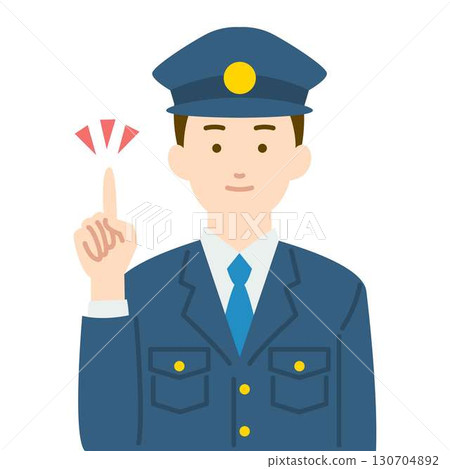 一名男警官指著的插圖 一名男警官指著的插圖 130704892