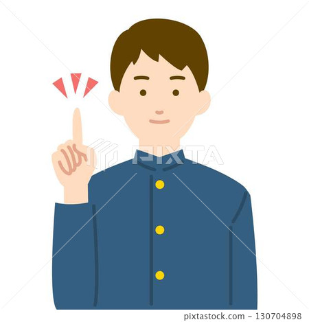 Illustration of a male student pointing Illustration of a male student pointing 130704898