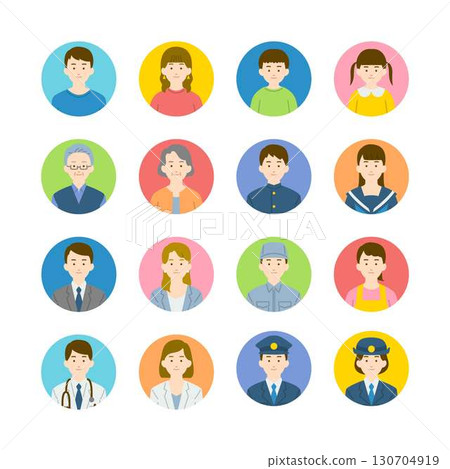 Set of various people's front illustrations Set of various people's front illustrations 130704919