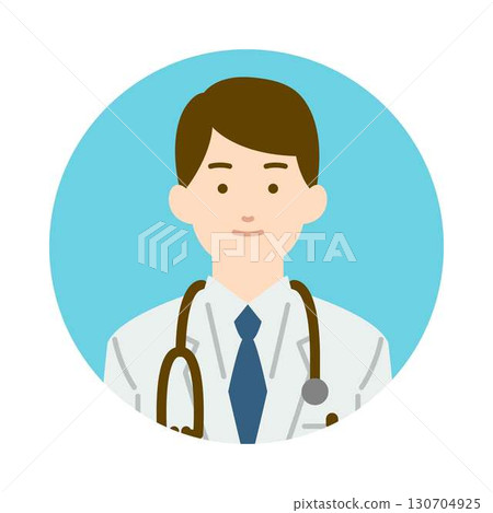 Front view illustration of a male doctor 130704925