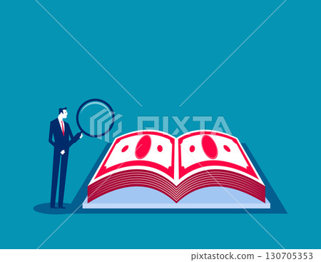 Businessmen read the book of money 130705353