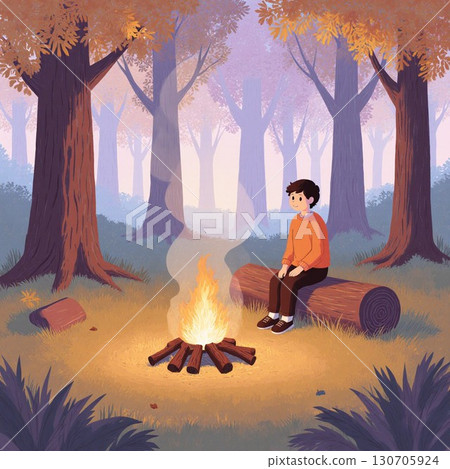 woman lighting a bonfire at camp woman lighting a bonfire at camp 130705924